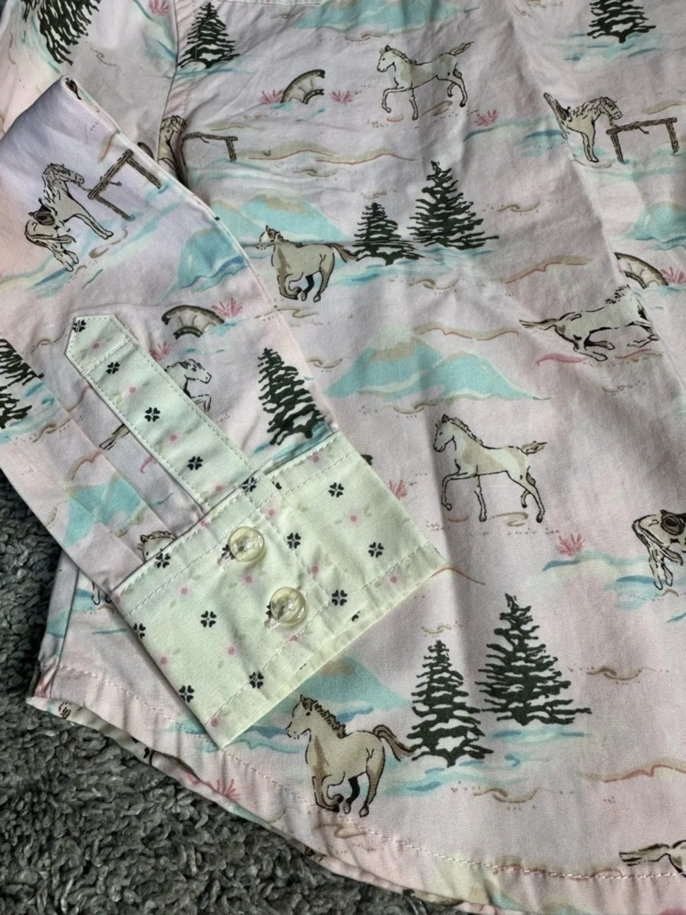 Gymboree Park City Luxe Western horse print button-down shirt 3 vintage 2006